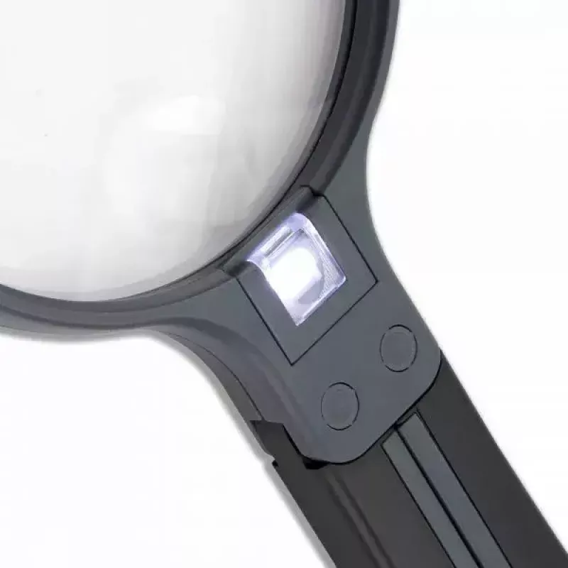 Vergrößerungsglas Carson Split Handle HF-11 — 3,5× Handlupe, schwarz/transparent, AAA-Batterie