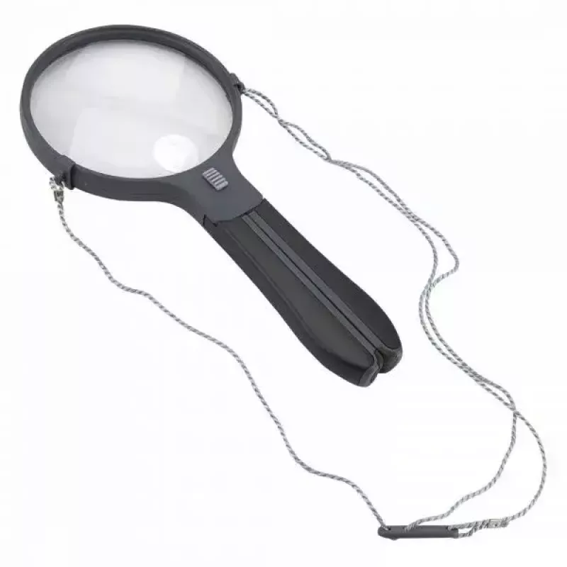 Vergrößerungsglas Carson Split Handle HF-11 — 3,5× Handlupe, schwarz/transparent, AAA-Batterie