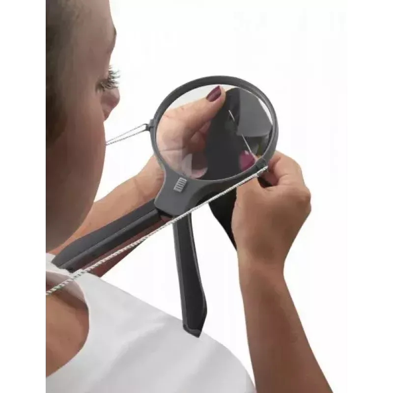 Vergrößerungsglas Carson Split Handle HF-11 — 3,5× Handlupe, schwarz/transparent, AAA-Batterie