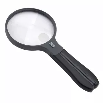 Vergrößerungsglas Carson Split Handle HF-11 — 3,5× Handlupe, schwarz/transparent, AAA-Batterie