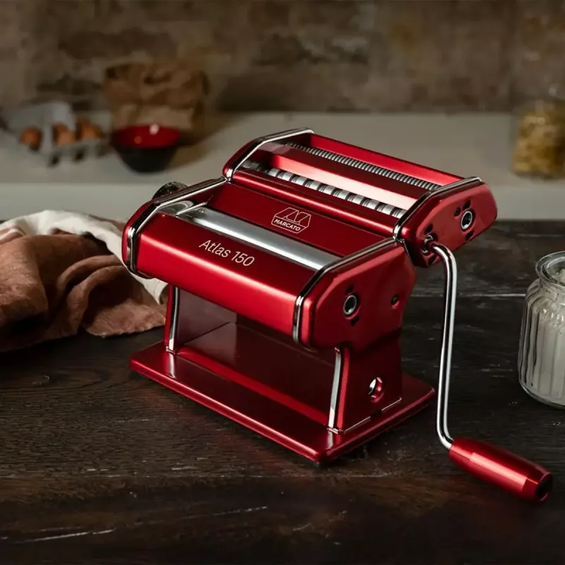 Marcato Atlas 150 Rossa Nudelmaschine mit Nudelrad, Rot