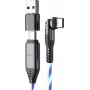 USB-C 2-in-1-Kabel STATIK PowerPivot Pro 2 m drehbarer Stecker blaues Leuchten