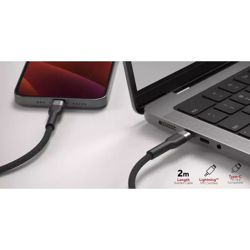 USB-C auf Lightning Kabel LINQ byELEMENTS 2 m MFi zertifiziert Schwarz