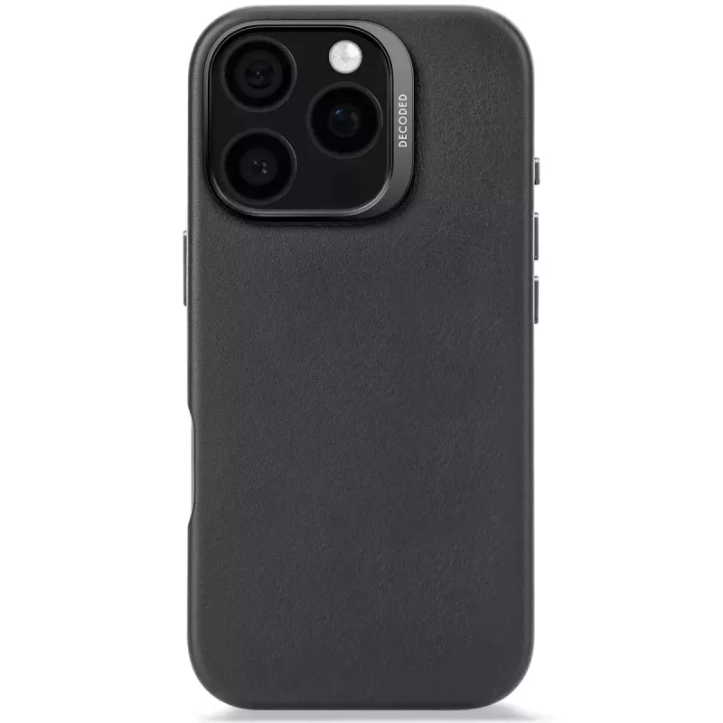Abdeckung Decoded Leder Hülle iPhone 16 Pro 6.3 Zoll Schwarz