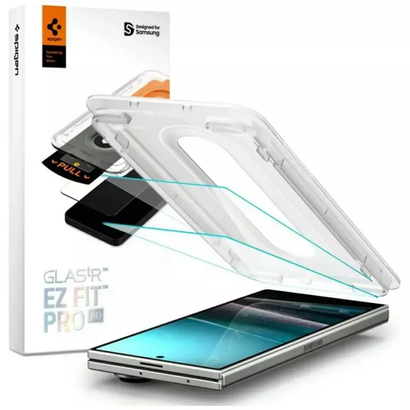 Displayschutzfolie Spigen Glas.TR EZ FIT Pro für Samsung Galaxy Z Fold 7 — transparent, 2 Stück