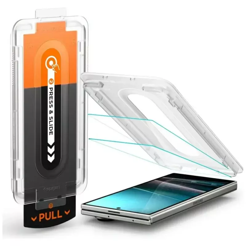 Displayschutzfolie Spigen Glas.TR EZ FIT Pro für Samsung Galaxy Z Fold 7 — transparent, 2 Stück