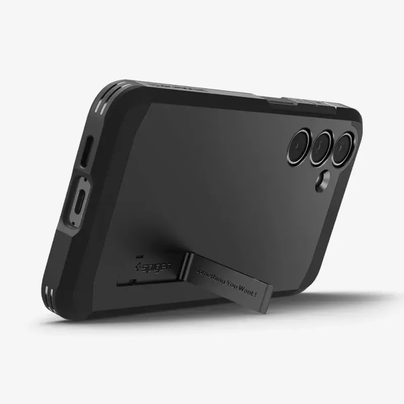 Abdeckung Spigen Tough Armor Galaxy S24 FE Schwarz Desktop-Stand