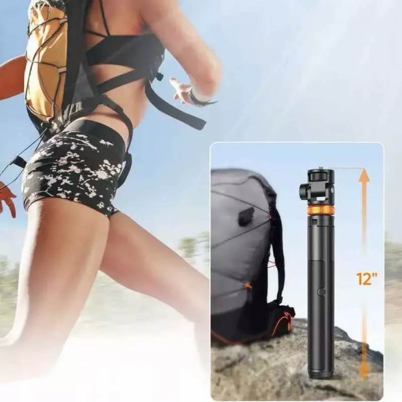 Tech-Protect L03S Selfie-Stick-Stativ mit Bluetooth-Fernbedienung, Schwarz