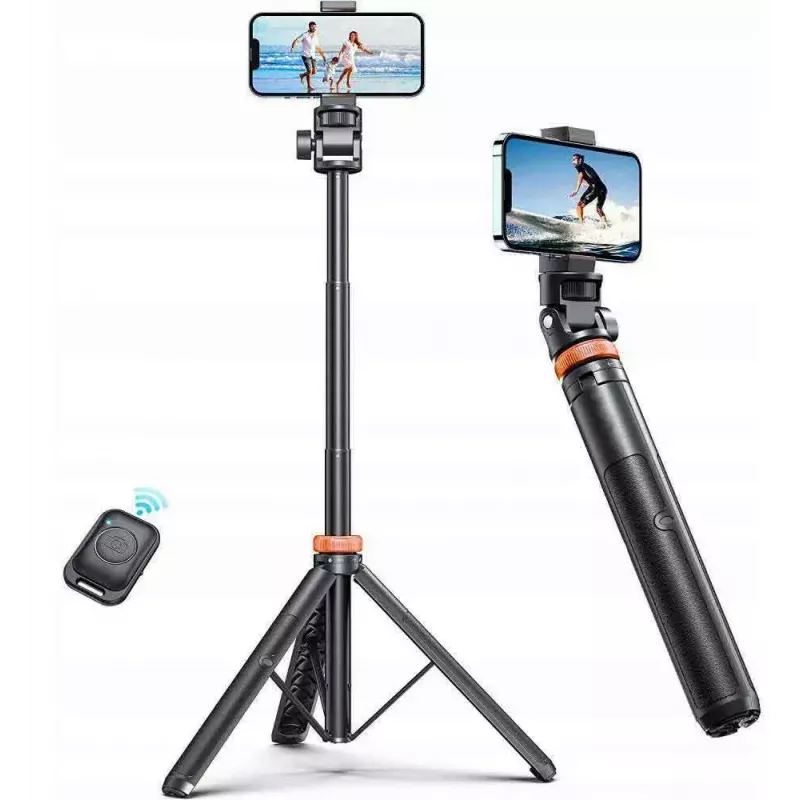 Tech-Protect L03S Selfie-Stick-Stativ mit Bluetooth-Fernbedienung, Schwarz