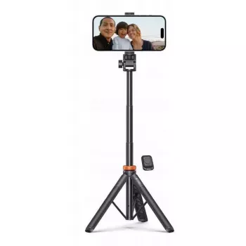 Tech-Protect L03S Selfie-Stick-Stativ mit Bluetooth-Fernbedienung, Schwarz