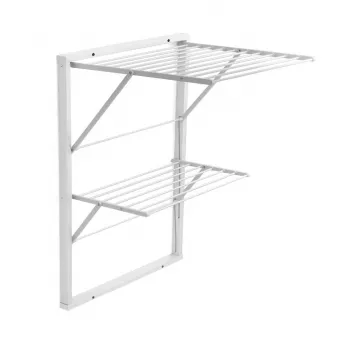 ARREDAMENTI KEVIN Wandmontierter Wäscheständer – 64 x 67 cm, Weiß