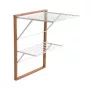 ARREDAMENTI KEVIN Wandmontierter Wäscheständer – 64 x 67 cm, Braun