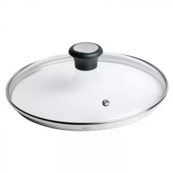Tefal 28097612 Pfannendeckel Rund Schwarz, Edelstahl, Transparent
