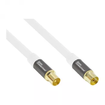 Antennenkabel SmartFLEX, IEC/Koax-Stecker auf Buchse, vergoldet, vierfach geschirmt, Schirmungsmaß 120 dB, Weiß, 1,5 m, Good Connections® (GC-M2042)