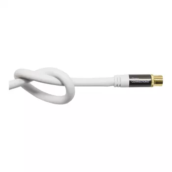 Antennenkabel SmartFLEX, IEC/Koax-Stecker auf Buchse, vergoldet, vierfach geschirmt, Schirmungsmaß 120 dB, Weiß, 1,5 m, Good Connections® (GC-M2042)