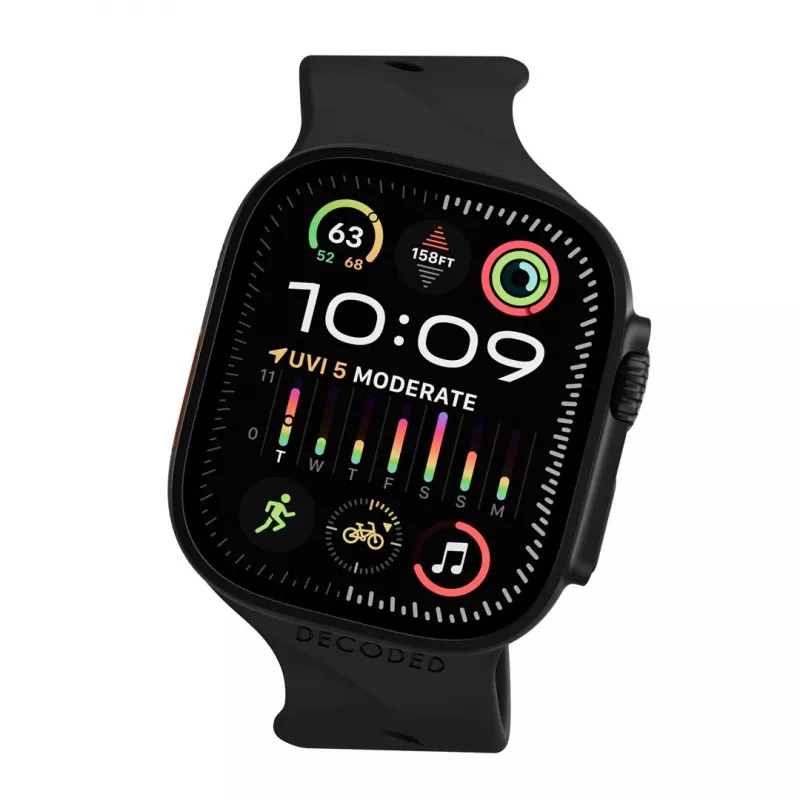 Decoded Silicone Ares Splice Band - Silikon-Armband für Apple Watch 44/46/49 mm (schwarz)