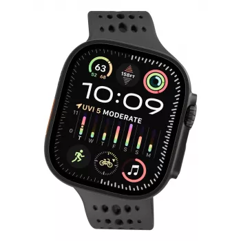 Decoded Silicone Ares O Band - Silikonarmband für Apple Watch 44/46/49 mm (schwarz)