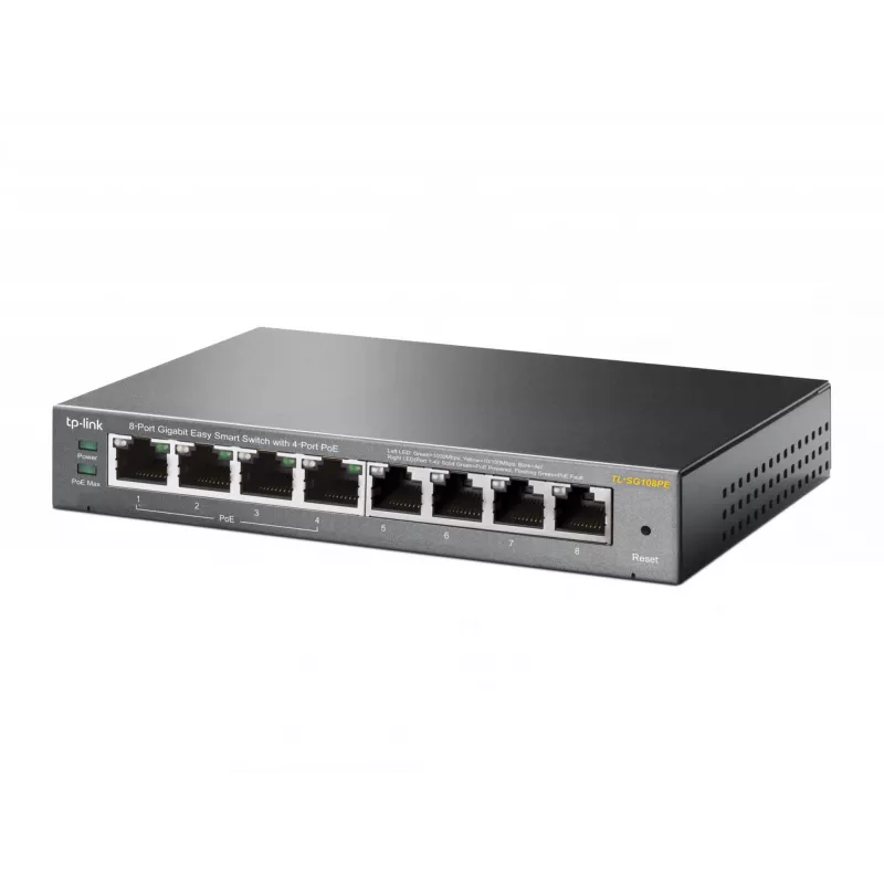 TP-Link 8-Port Gigabit Easy Smart Switch mit 4-Port PoE, Managed, L2, Gigabit Ethernet (10/100/1000), Power over Ethernet (PoE)