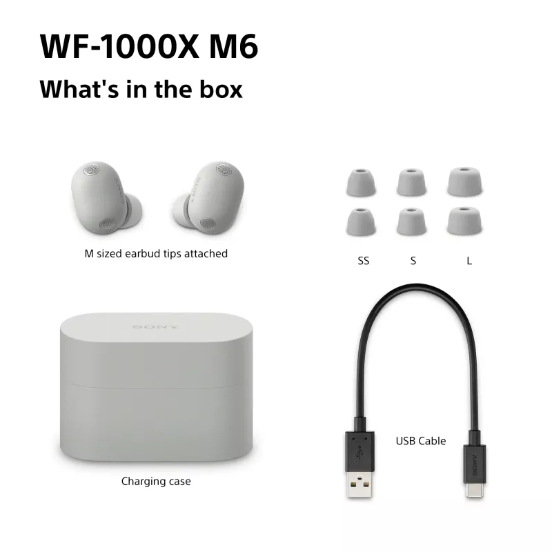 Sony WF1000XM6S.CE7 Headset Kabellos In-Ear Anrufe/Musik Bluetooth Silber