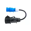 Adapter von roter 16A 400V CEE-Kupplung 5-polige Buchse auf blaue 16A 230V CEE 3P