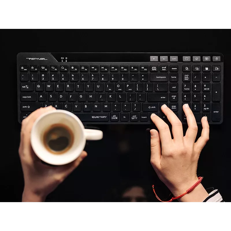 A4Tech Fstyler FBK27C AS 2,4GHz+BT Silent-Tastatur, schwarz