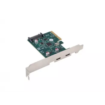Netzwerkkarte PCI Express x1 -> 2x USB-C 3.2 Gen 2x1 LED Low Profile