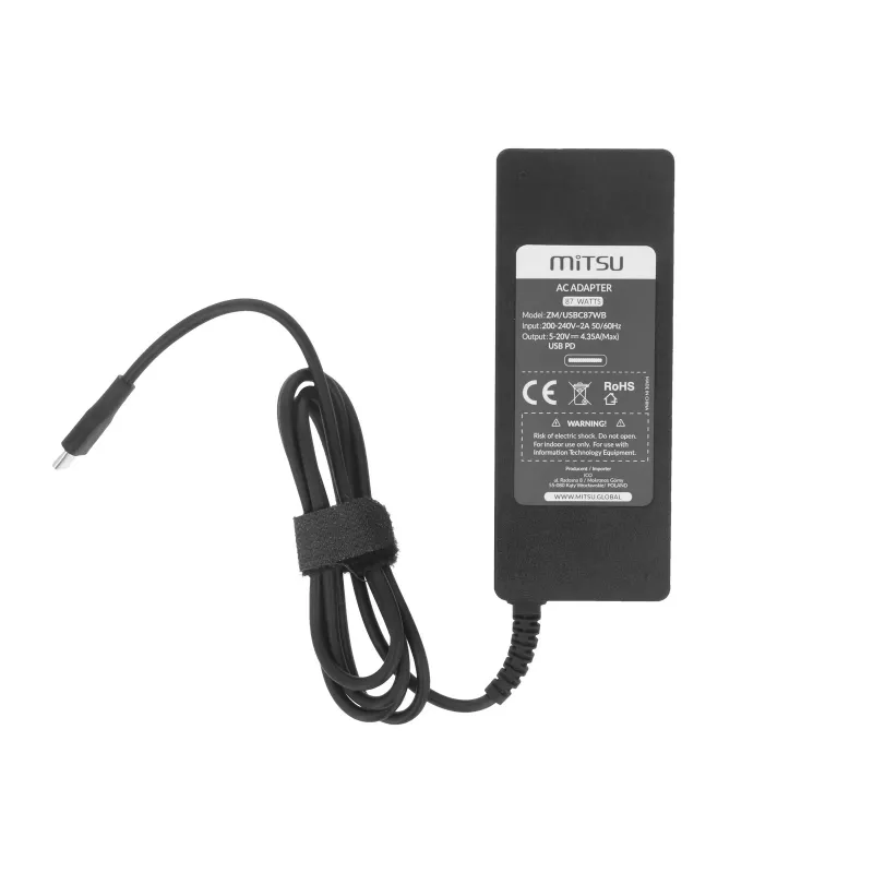 Laptop-Netzteil 87W USB-C 5V-9V-12V-15V/3A, 20V/3,25A, 20,2V/4,3A PD