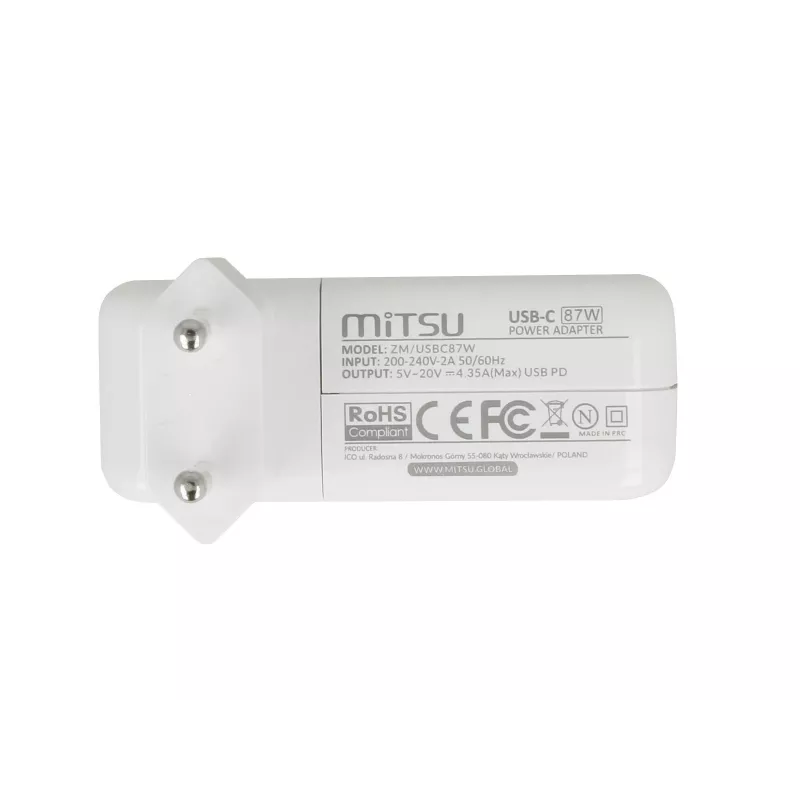 Laptop-Netzteil 87W USB-C 5V-9V-12V-15V/3A, 20V/3,25A, 20,2V/4,3A PD