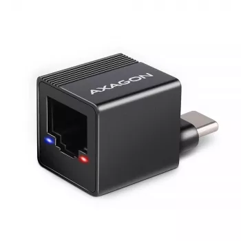 AXAGON ADE-MINIC USB-C 3.2 Gen 1 Gigabit Ethernet Mini Adapter, Schwarz
