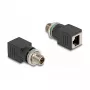 Delock M12 Adapter X-codiert 8 Pin Stecker auf RJ45 Buchse gerade