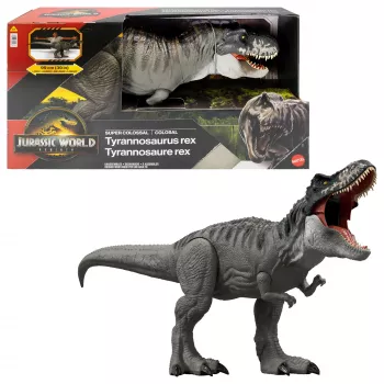 Jurassic World Rebirth Super Colossal Tyrannosaurus Rex Action-Figur, T-Rex Dinosaurier-Filmspielzeug