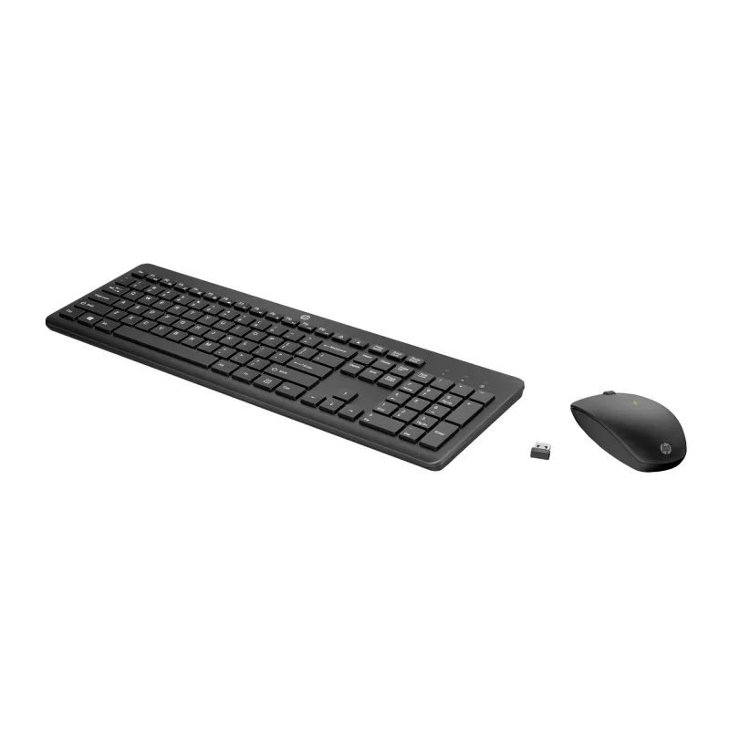 HP 235 Kabelloses Maus- und Tastatur-Combo, Full-size (100%), Kabellos, RF Wireless, Schwarz, Maus inklusive
