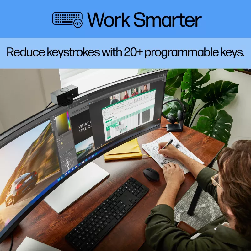 HP 650 Wireless Tastatur and Maus Combo, Full-size (100%), Wireless, RF Wireless, Membrane, Schwarz, Maus enthalten