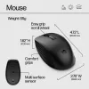 HP 650 Wireless Tastatur-Maus-Set, Full-Size (100%), kabellos, RF Wireless, Membran, Schwarz, Maus inklusive