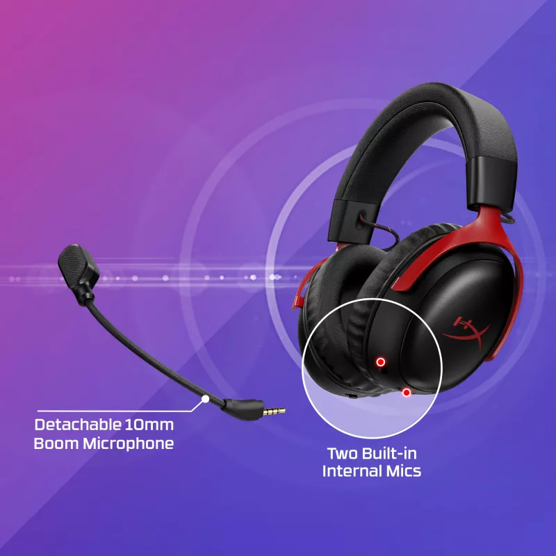 HyperX Cloud III S - Kabelloses Gaming-Headset (Weiß), Kabellos, 20 - 20000 Hz, Gaming, 340 g, Headset, Weiß
