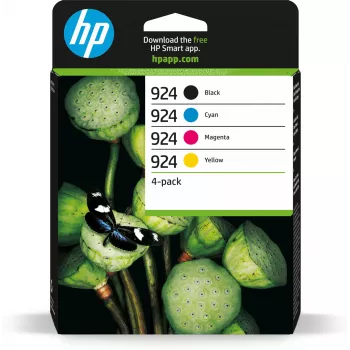 HP 924 CMYK Original-Tintenpatronen-4er-Pack, Standardreichweite, Schwarz, Cyan, Magenta, Gelb, 4 St., 500 Seiten, 400 Seiten, Einzelpackung