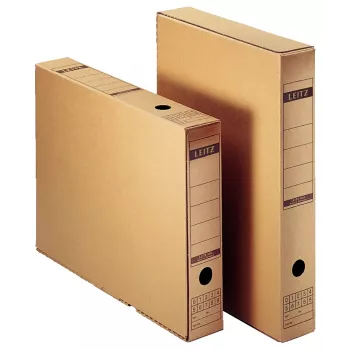 Leitz 6084-00-00 Archivbox mit Klappe, A4, Naturwellpappe, 70x265x325 mm