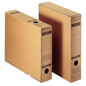 Leitz 6084-00-00 Archivbox mit Klappe, A4, Naturwellpappe, 70x265x325 mm