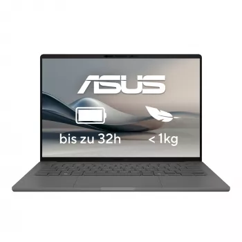ASUS Zenbook A14 UX3407QA-QD496W Copilot+ PC Snapdragon X1-26-100 Laptop 35,6 cm (14 Zoll) WUXGA 32 GB LPDDR5x-SDRAM 1 TB SSD Wi-Fi 6E (802.11ax) Windows 11 Home Grau Deutsch