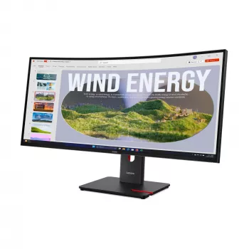 Lenovo ThinkVision T34WD-40 Monitor, 86.4 cm (34 inch), 3440 x 1440 Pixel, Wide Quad HD, LED, 6 ms, Schwarz
