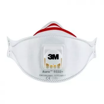 3M Aura Comfort Cool Flow 9332+ FFP3 NR D Einweg-Atemschutzmasken, 2 Stück (9332C2)
