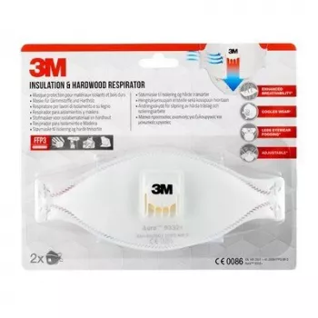 3M Aura Comfort Cool Flow 9332+ FFP3 NR D Einweg-Atemschutzmasken, 2 Stück (9332C2)