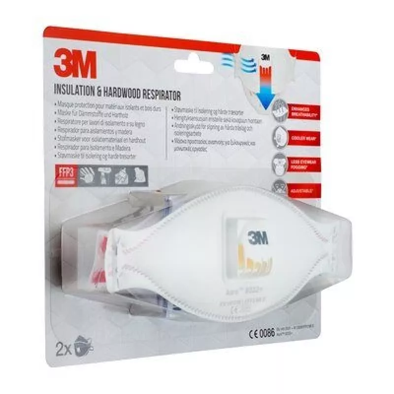3M Aura Comfort Cool Flow 9332+ FFP3 NR D Einweg-Atemschutzmasken, 2 Stück (9332C2)