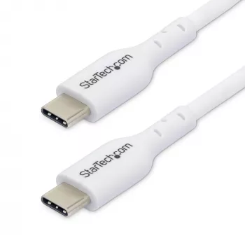 StarTech.com 1 m (3,3 ft) weißes USB-C-Ladekabel 2er-Pack, USB-C-Kabel, USB 2.0 Typ-C Laptop-Ladekabel, 60 W 3 A Power Delivery, TPE-Mantel, USB-C Datenübertragungskabel, M/M