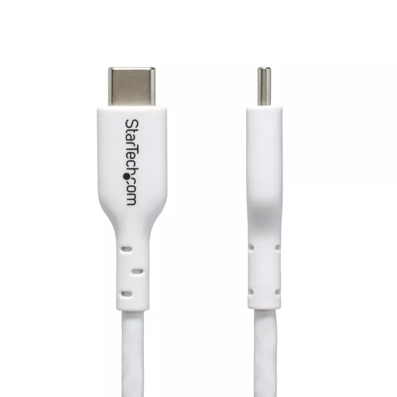StarTech.com 1 m (3,3 ft) weißes USB-C-Ladekabel 2er-Pack, USB-C-Kabel, USB 2.0 Typ-C Laptop-Ladekabel, 60 W 3 A Power Delivery, TPE-Mantel, USB-C Datenübertragungskabel, M/M