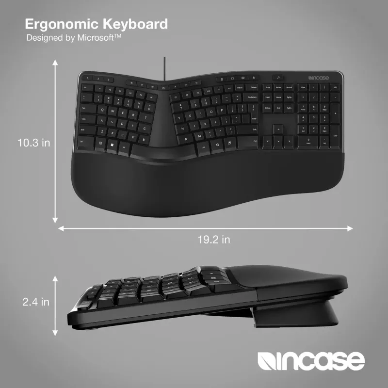 Incase Designed by Microsoft Ergonomische Tastatur Office USB QWERTY Schwarz
