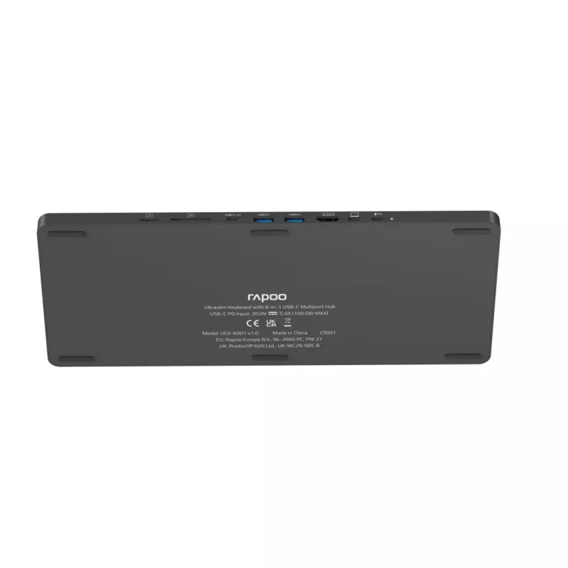 Rapoo UCK-6001 Ultra-Slim Tastatur mit 8-in-1 USB-C Multiport-Adapter, QWERTZ