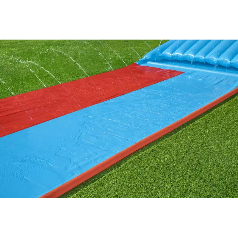 Bestway H2OGO! Doppel-Wasserrutsche mit Tsunami-Splash-Rampe 4,88 m