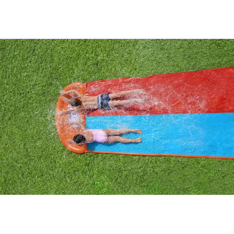 Bestway H2OGO! Doppel-Wasserrutsche mit Tsunami-Splash-Rampe 4,88 m