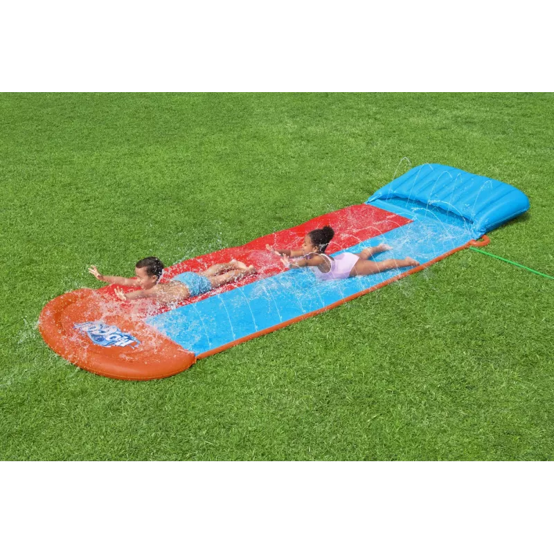 Bestway H2OGO! Doppel-Wasserrutsche mit Tsunami-Splash-Rampe 4,88 m